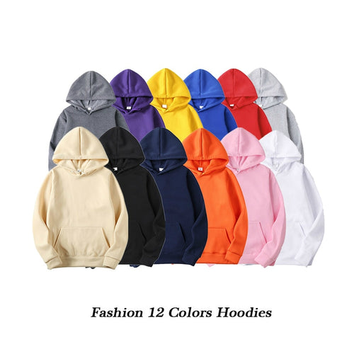 Men Hoodie Sweatshirts 2019 Autumn Male Hip Hop Streetwear Black White Man Pullover Sweatshirts Hoodies Mens Solid Color Hoodie