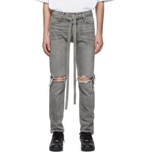 Load image into Gallery viewer, 2019 FG 6TH Collection Style Men Ripped Rope Denim Jeans Hiphop Streetwear Men Skinny Fit Denim Jeans Joggers Pants riri Zipper