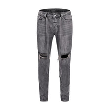 Load image into Gallery viewer, 2019 FG 6TH Collection Style Men Ripped Rope Denim Jeans Hiphop Streetwear Men Skinny Fit Denim Jeans Joggers Pants riri Zipper