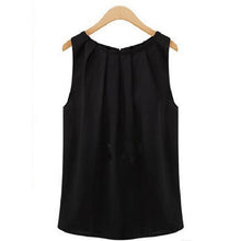 Load image into Gallery viewer, Summer Loose Halter Top Women Vest Casual Tank Tops Solid Color Vest Streetwear Black Sexy Sleeveless O-neck Chiffon White Tops