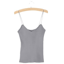 Load image into Gallery viewer, KLV Hot Knit Tank Tops Women Camisole Vest Simple Stretchable V Neck Slim Sexy Straps Tank