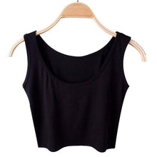 Load image into Gallery viewer, 2018 Summer Slim Render Short Top Sexy Women Sleeveless U Croptops Tank Tops Solid Black/White Crop Tops Tube Vest