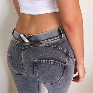 NORMOV Fashion Women Sexy Jeans Low Waist Elastic Hip Push Up Jeans Colombian Casual Pockets Zipper Pencil Pants Jeans 4 Color