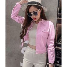 Load image into Gallery viewer, Autumn New Women Fashion Daily Lapel Solid Casual Denim ButtonsShort Jeans Jacket Coat Wholesale Free Ship Z4