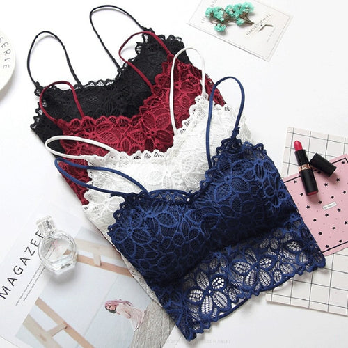 Multicolor Women Sexy Underwear Women Padded For Tank Tops Lace Crop Top Young Girls Comfortable Strap Vest Top Short Sexy