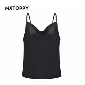 Satin Women Camis Vest Women Summer Tank Tops Female 2019 Sexy Strap Basic Tops Chiffon Sleeveless Camisole Casual Basic Tops