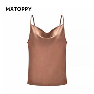 Satin Women Camis Vest Women Summer Tank Tops Female 2019 Sexy Strap Basic Tops Chiffon Sleeveless Camisole Casual Basic Tops