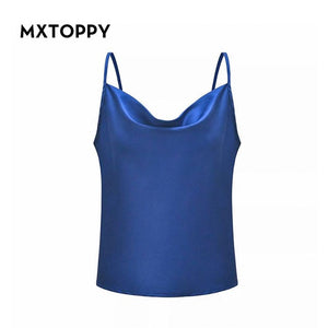 Satin Women Camis Vest Women Summer Tank Tops Female 2019 Sexy Strap Basic Tops Chiffon Sleeveless Camisole Casual Basic Tops