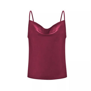 Satin Women Camis Vest Women Summer Tank Tops Female 2019 Sexy Strap Basic Tops Chiffon Sleeveless Camisole Casual Basic Tops