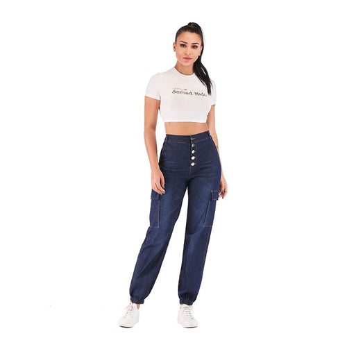 New Collection Women Pencil Denim Pants High Waisted High Street Boyfriend Style Jeans In 3 Colors Plus Size 4XL