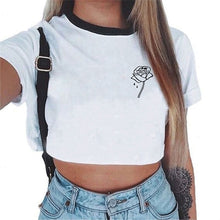 Load image into Gallery viewer, 90s White Bustier Crop Tank Top Women Fitness Clothing Friends Tv Print Halter Tops Cropped Harajuku Shirts