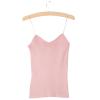 KLV Hot Knit Tank Tops Women Camisole Vest Simple Stretchable V Neck Slim Sexy Straps Tank