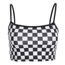 Load image into Gallery viewer, Women Sexy Slim Crop Top Fashion Plaid 2019 Summer Top Streetwear Women Casual Strappy Party Beach Tank Top Cropped feminino