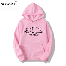 Load image into Gallery viewer, Kawaii Cat Hoodies Men Not Today Funny Graphic Sweatshirt Men/Women Harajuku Fashion Sweat Unisex Long Sleeve Sudadera Mujer