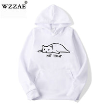 Load image into Gallery viewer, Kawaii Cat Hoodies Men Not Today Funny Graphic Sweatshirt Men/Women Harajuku Fashion Sweat Unisex Long Sleeve Sudadera Mujer